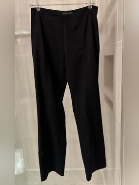 MANDORLAMARA Italy Black Flat Front Side Zip Straight Leg Pants IT 42 US 6 / M